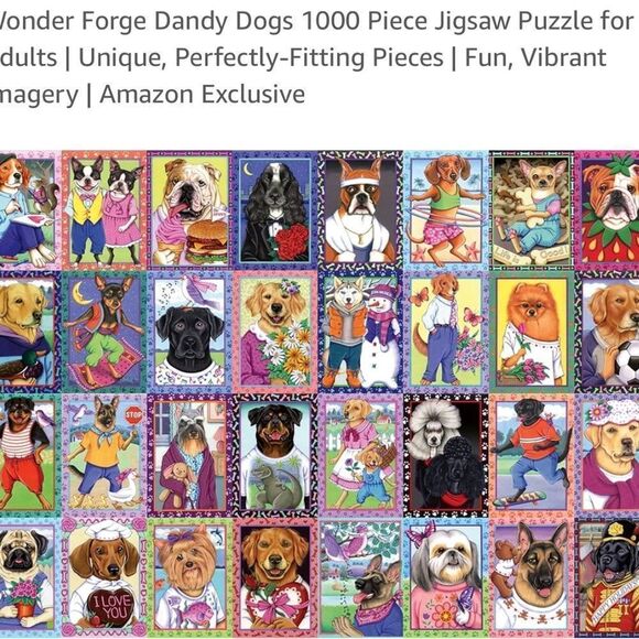 Jigsaw Puzzle Dandy Dogs 1000 Piece - Picture 9 of 10